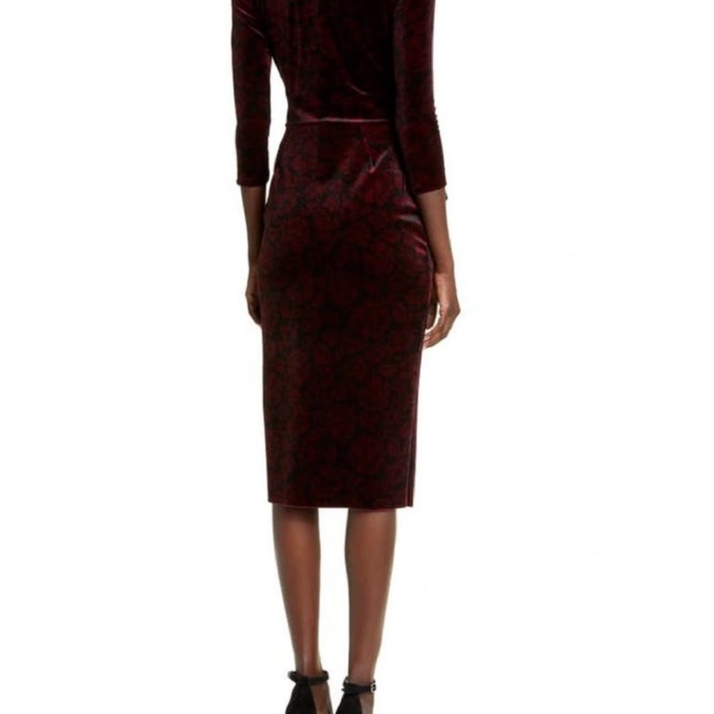 Chiara Boni La Petite Robe Maly Floral Print Velvet Cocktail Dress Size 10 (46) - Picture 7 of 7